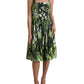 Dolce & Gabbana Elegant Green Halter Midi Dress