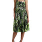 Dolce & Gabbana Elegant Green Halter Midi Dress