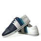 Dolce & Gabbana Chic White and Blue Leather Low-Top Sneakers