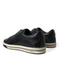 Dolce & Gabbana Elegant Black Crocodile Leather Low-Top Sneakers