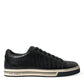 Dolce & Gabbana Elegant Black Crocodile Leather Low-Top Sneakers