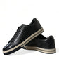 Dolce & Gabbana Elegant Black Crocodile Leather Low-Top Sneakers