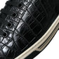 Dolce & Gabbana Elegant Black Crocodile Leather Low-Top Sneakers