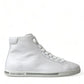 Dolce & Gabbana Elegant White Leather High Top Sneakers