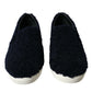 Dolce & Gabbana Elegant Shearling Slip-On Sneakers in Blue