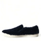 Dolce & Gabbana Elegant Shearling Slip-On Sneakers in Blue