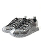 Dolce & Gabbana Silver Laminated Low Top Sneakers