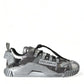 Dolce & Gabbana Silver Laminated Low Top Sneakers