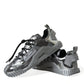 Dolce & Gabbana Silver Laminated Low Top Sneakers