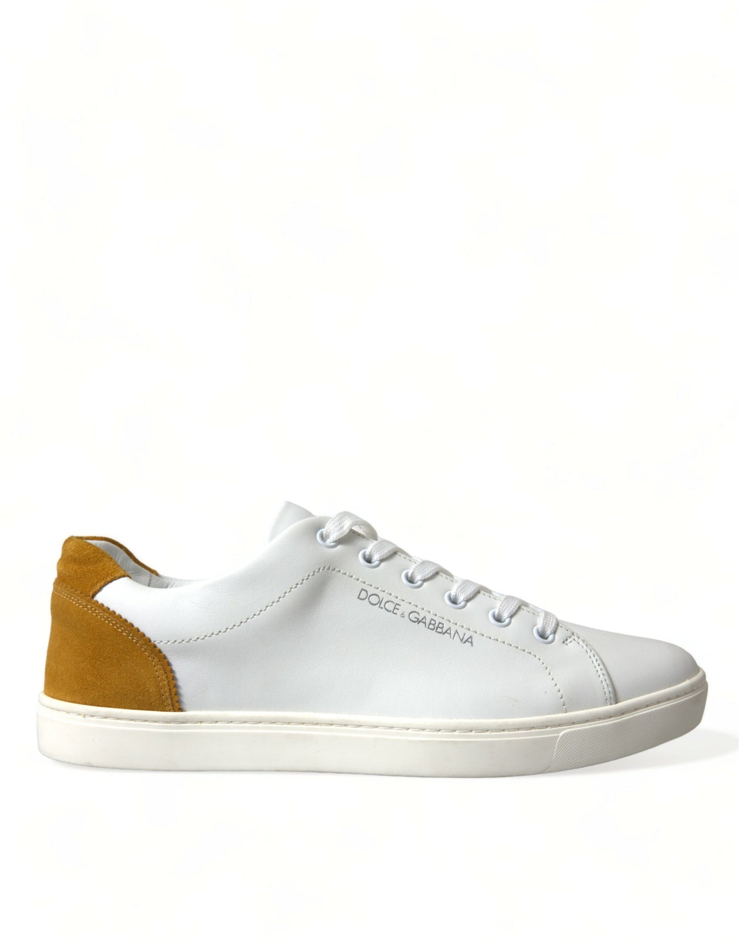 Dolce & Gabbana Chic White Calfskin Low Top Sneakers