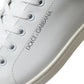 Dolce & Gabbana Chic White Calfskin Low Top Sneakers