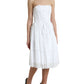 Dolce & Gabbana Elegant White A-line Midi Corset Dress