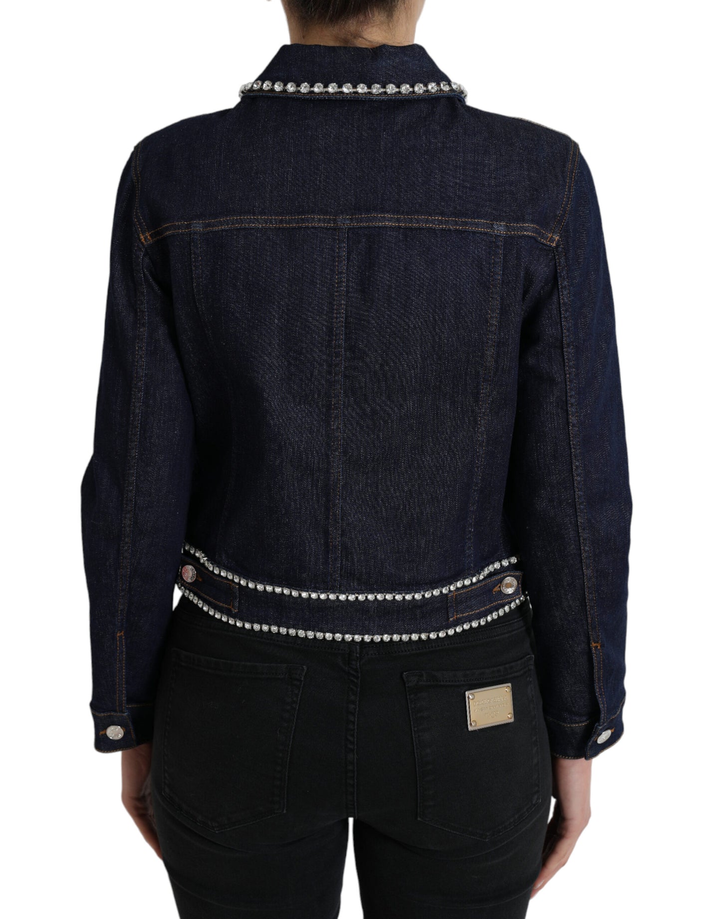 Dolce & Gabbana Elegant Denim Jewel Button Jacket