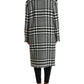 Dolce & Gabbana Elegant Houndstooth Long Trench Coat