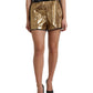 Dolce & Gabbana Elegant High Waist Metallic Gold Shorts