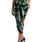 Dolce & Gabbana Black Strelitzia High Waist Wrap Midi Skirt