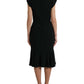 Dolce & Gabbana Elegant Black Stretch Cady Midi Dress