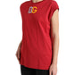 Dolce & Gabbana Elegant Red Cotton Crew Neck Tank Top