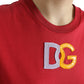 Dolce & Gabbana Elegant Red Cotton Crew Neck Tank Top