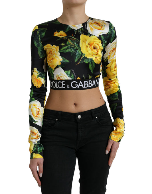 Dolce & Gabbana Elegant Floral Cropped Blouse