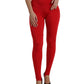 Dolce & Gabbana Elegant Red High Waist Leggings Pants