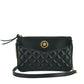 Versace Elegant Black Lamb Leather Crossbody Pouch