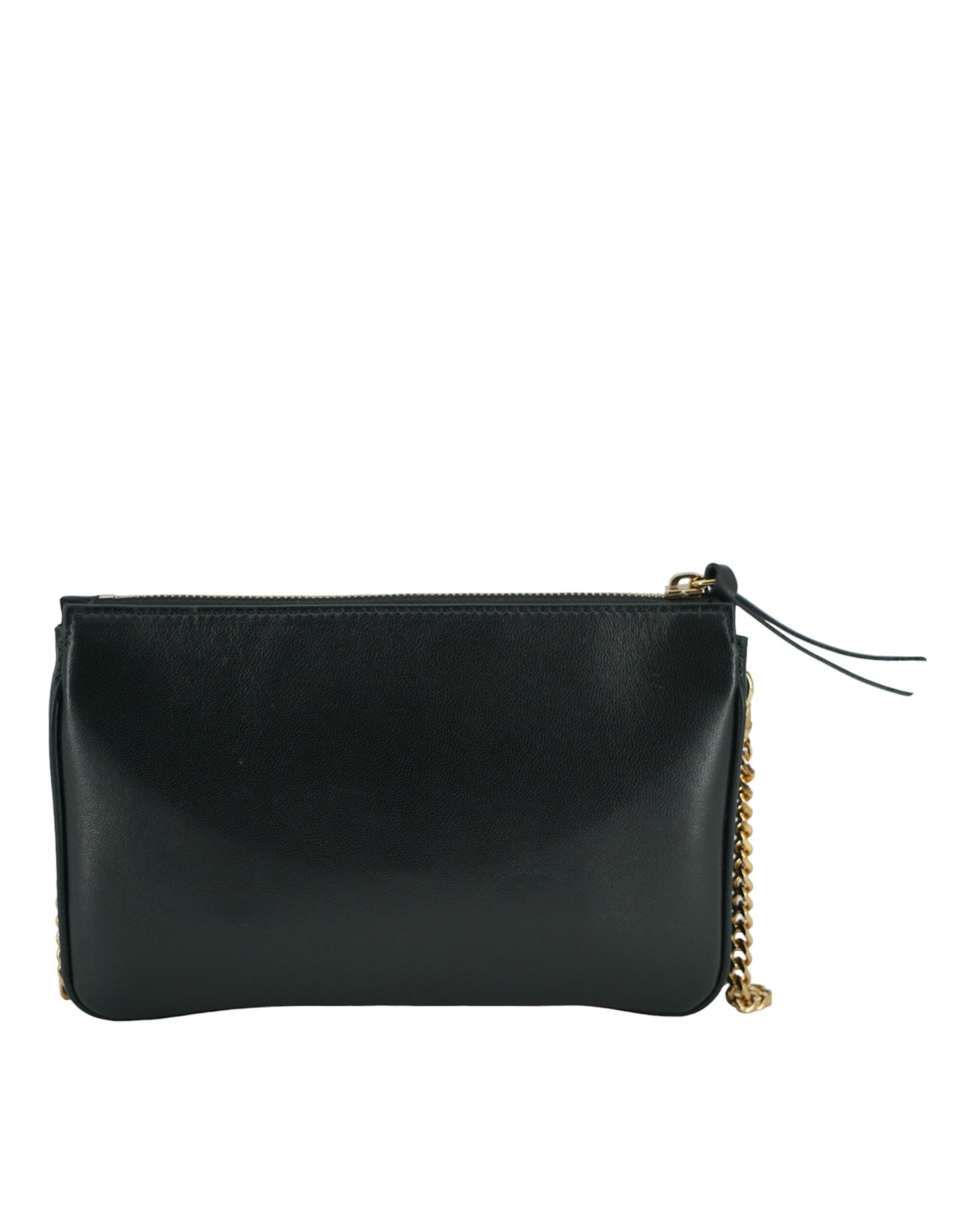 Versace Elegant Black Lamb Leather Crossbody Pouch