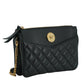 Versace Elegant Black Lamb Leather Crossbody Pouch