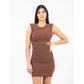 Patrizia Pepe Elegant Brown Stretch Dress