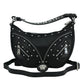 Versace Elegant Black Leather Hobo Shoulder Bag