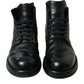 Dolce & Gabbana Elegant Black Horse Leather Ankle Boots