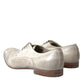 Dolce & Gabbana Elegant White Leather Brogue Dress Shoes