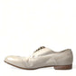 Dolce & Gabbana Elegant White Leather Brogue Dress Shoes