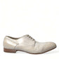 Dolce & Gabbana Elegant White Leather Brogue Dress Shoes