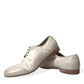 Dolce & Gabbana Elegant White Leather Brogue Dress Shoes