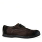 Dolce & Gabbana Elegant Brown Velvet Oxford Lace-up Shoes