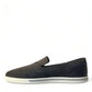 Dolce & Gabbana Elegant Blue Suede & Crocodile Slippers