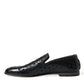 Dolce & Gabbana Elegant Black Leather Perforated Loafers