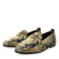 Dolce & Gabbana Opulent Gold Velvet Smoking Slippers