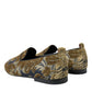 Dolce & Gabbana Opulent Gold Velvet Smoking Slippers