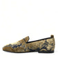 Dolce & Gabbana Opulent Gold Velvet Smoking Slippers