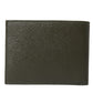 Dolce & Gabbana Elegant Olive Green Leather Bifold Wallet