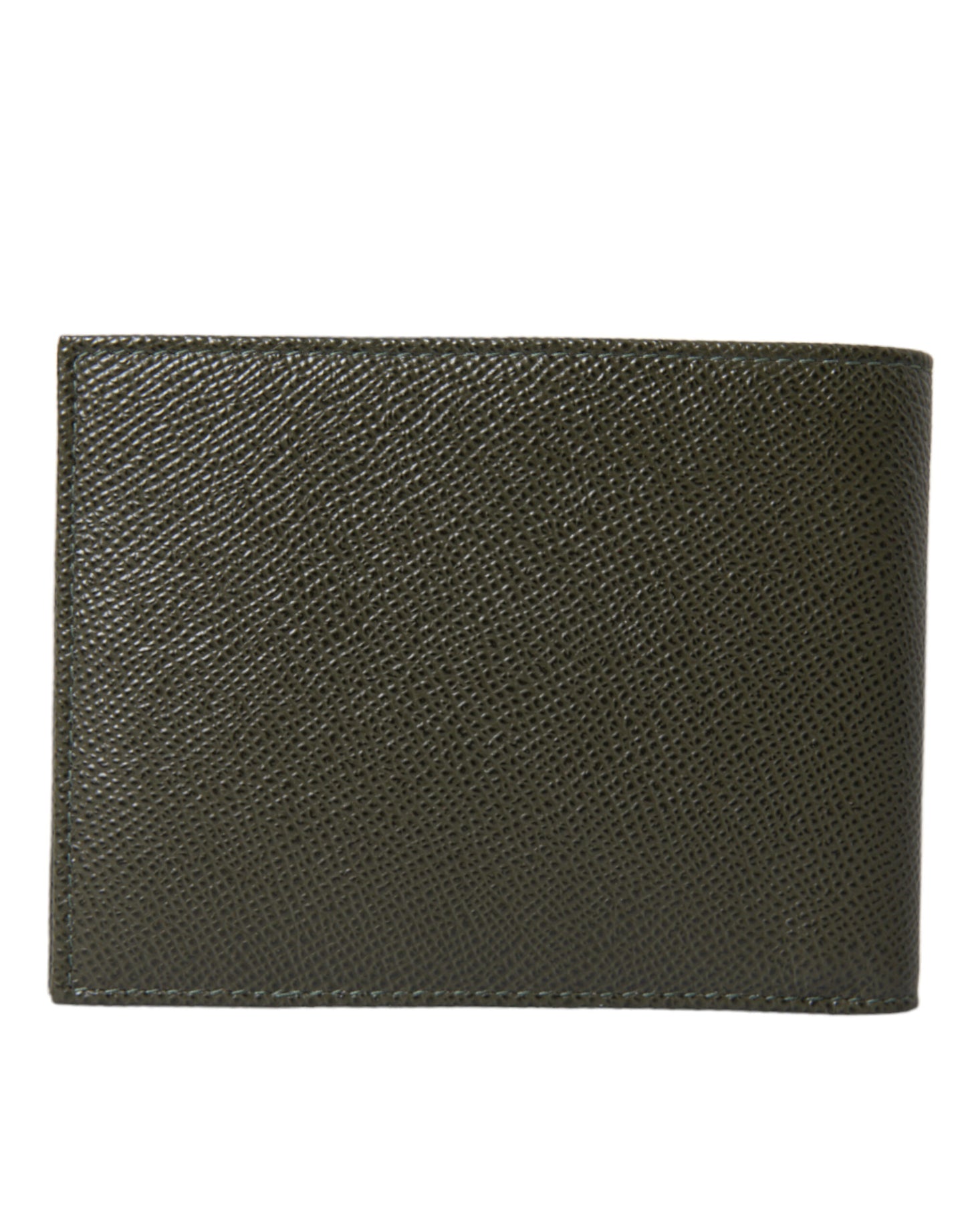 Dolce & Gabbana Elegant Olive Green Leather Bifold Wallet