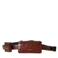 Dolce & Gabbana Brown Alligator Leather Airpods Case Coin Purse Wallet