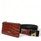 Dolce & Gabbana Brown Alligator Leather Airpods Case Coin Purse Wallet