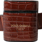 Dolce & Gabbana Brown Alligator Leather Airpods Case Coin Purse Wallet