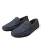 Dolce & Gabbana Elegant Blue Leather Moccasin Shoes