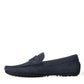 Dolce & Gabbana Elegant Blue Leather Moccasin Shoes