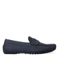 Dolce & Gabbana Elegant Blue Leather Moccasin Shoes