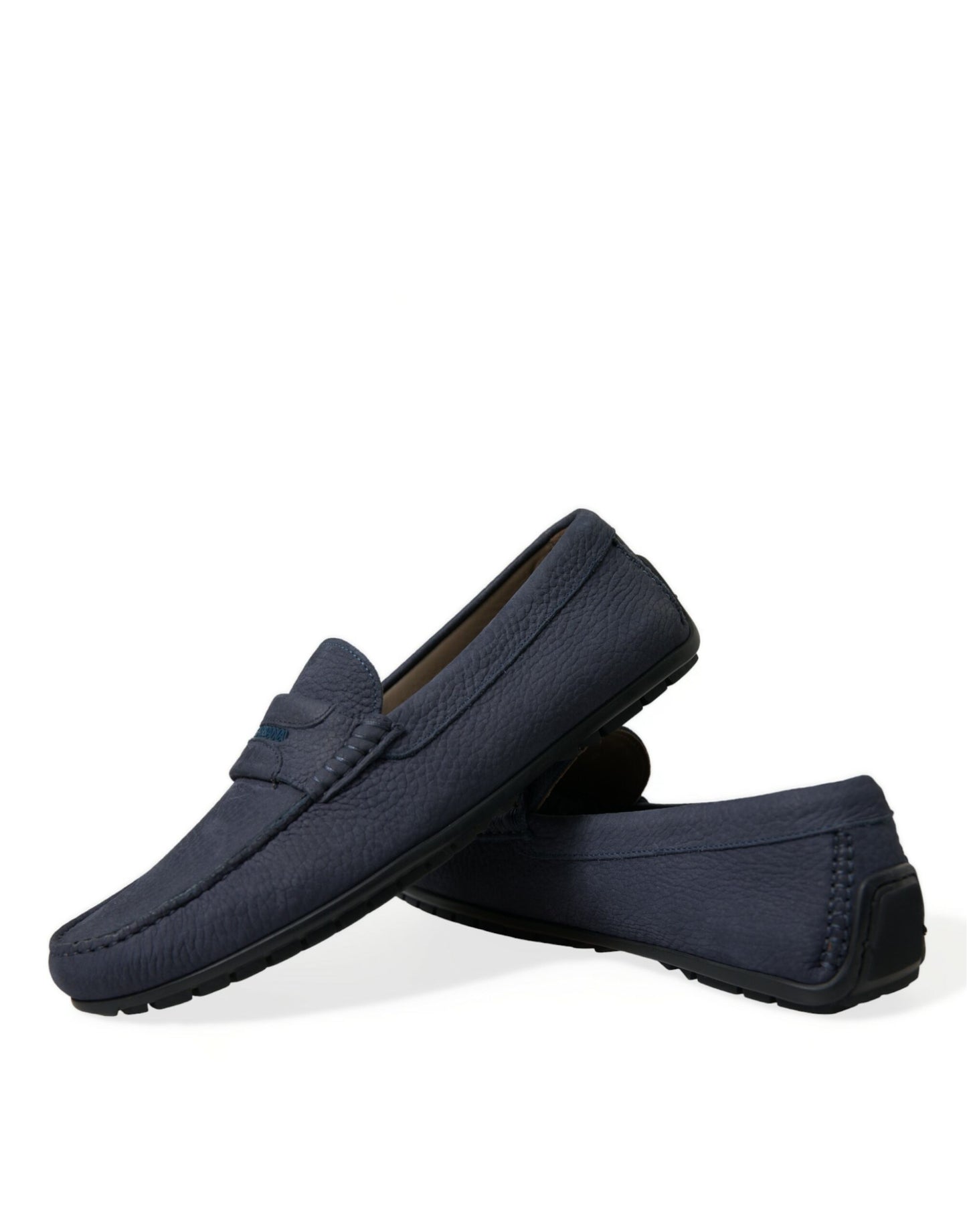 Dolce & Gabbana Elegant Blue Leather Moccasin Shoes